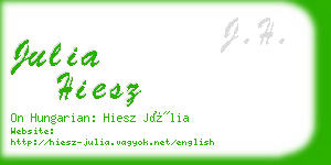 julia hiesz business card